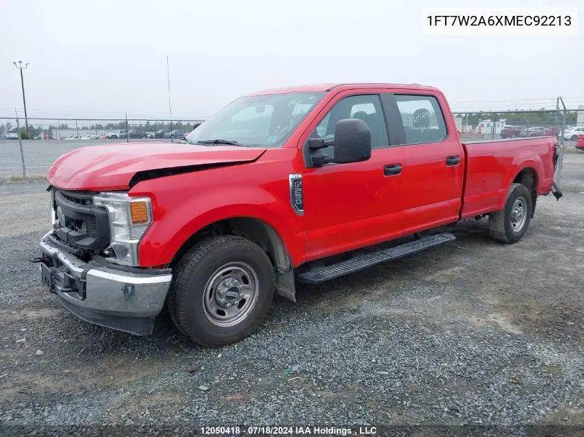 2021 Ford F250 Super Duty VIN: 1FT7W2A6XMEC92213 Lot: 12050418