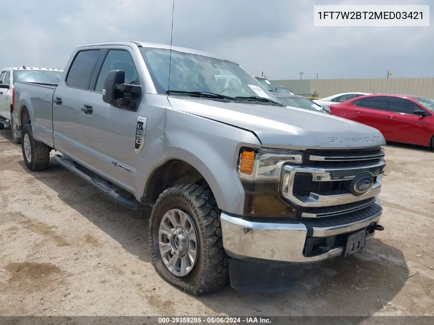 2021 Ford F-250 Xlt VIN: 1FT7W2BT2MED03421 Lot: 39359285