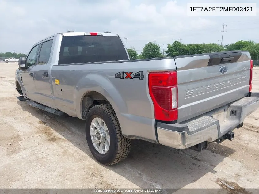 2021 Ford F-250 Xlt VIN: 1FT7W2BT2MED03421 Lot: 39359285