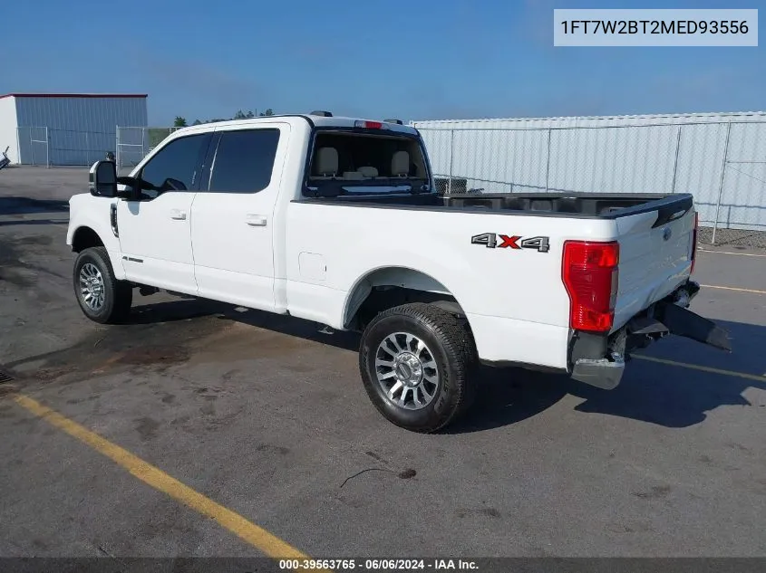 2021 Ford F-250 Lariat VIN: 1FT7W2BT2MED93556 Lot: 39563765