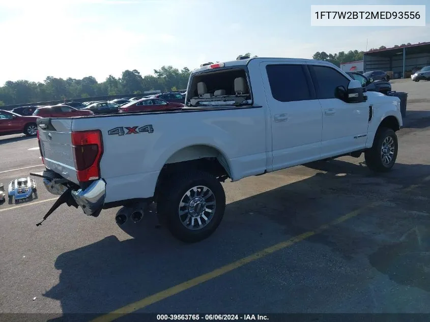 2021 Ford F-250 Lariat VIN: 1FT7W2BT2MED93556 Lot: 39563765