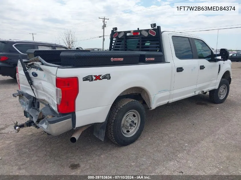 2021 Ford F-250 Xl VIN: 1FT7W2B63MED84374 Lot: 39753634