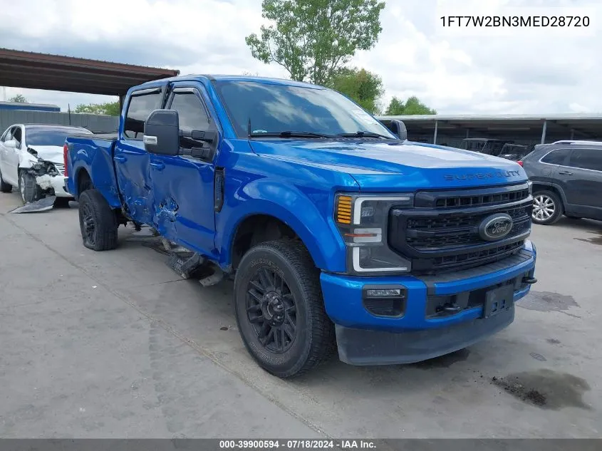 2021 Ford F-250 Lariat VIN: 1FT7W2BN3MED28720 Lot: 39900594