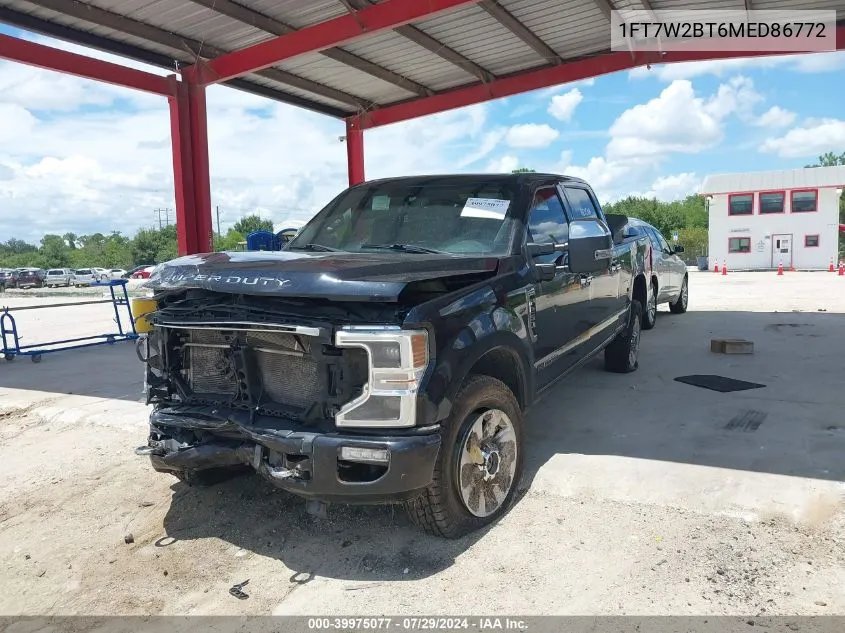 2021 Ford F-250 Platinum VIN: 1FT7W2BT6MED86772 Lot: 39975077