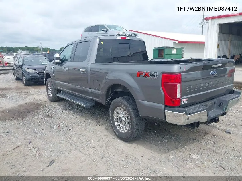 2021 Ford F-250 Xlt VIN: 1FT7W2BN1MED87412 Lot: 40006097