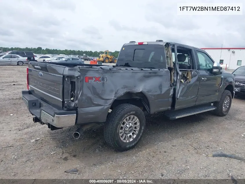 2021 Ford F-250 Xlt VIN: 1FT7W2BN1MED87412 Lot: 40006097