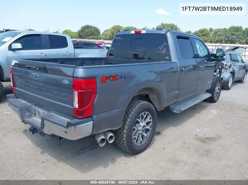 2021 Ford F-250 Lariat VIN: 1FT7W2BT9MED18949 Lot: 40029748