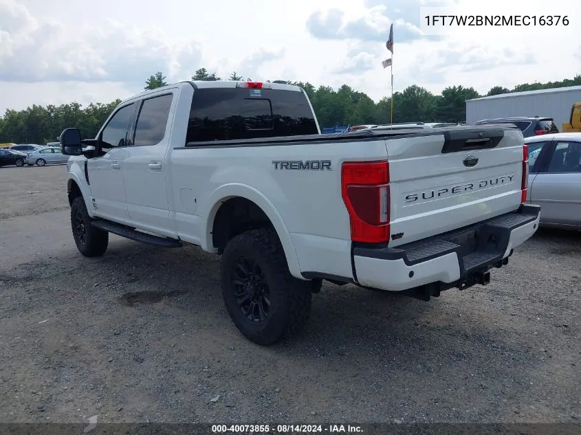 2021 Ford F-250 Lariat VIN: 1FT7W2BN2MEC16376 Lot: 40073855