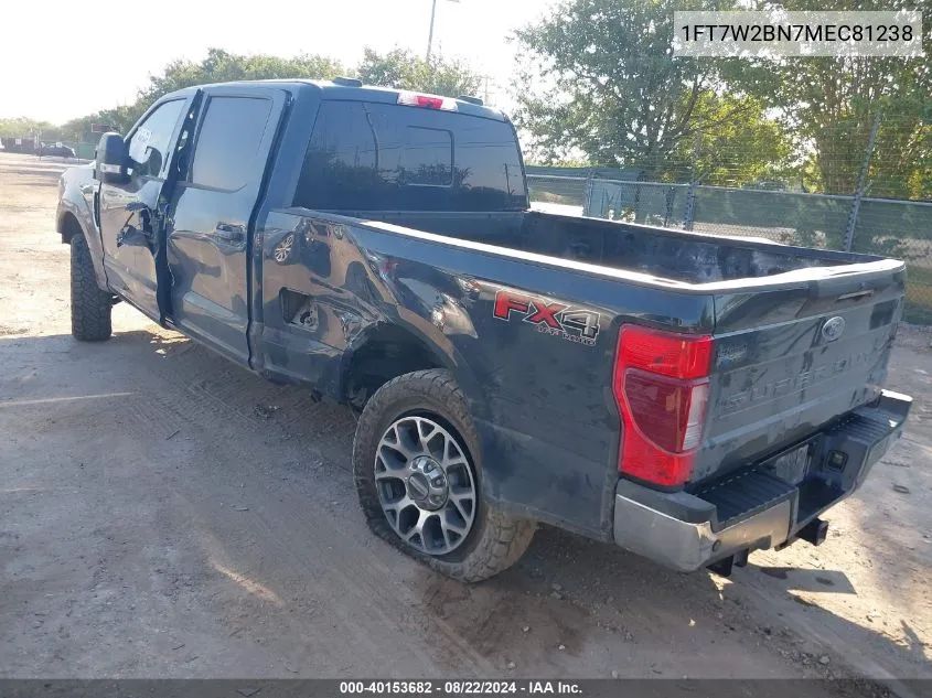 1FT7W2BN7MEC81238 2021 Ford F-250 Lariat