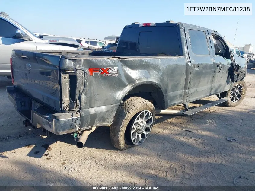 1FT7W2BN7MEC81238 2021 Ford F-250 Lariat