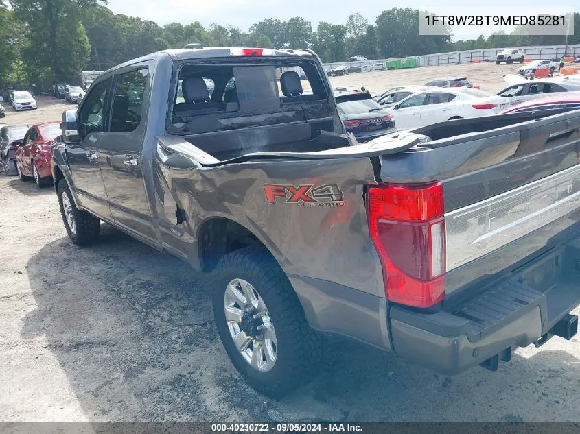 2021 Ford F-250 Platinum VIN: 1FT8W2BT9MED85281 Lot: 40230722