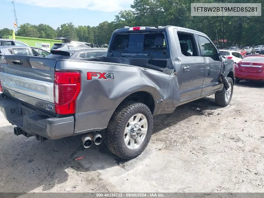 2021 Ford F-250 Platinum VIN: 1FT8W2BT9MED85281 Lot: 40230722