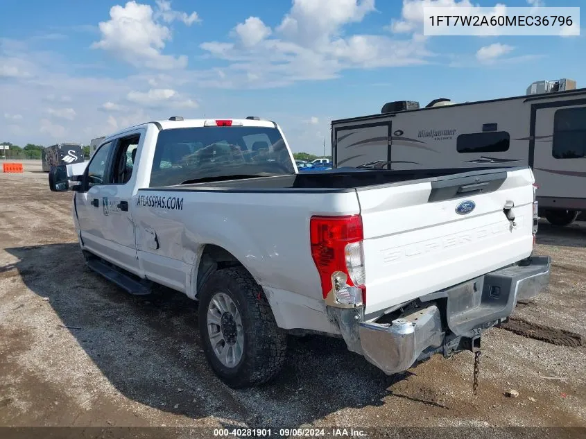 2021 Ford F-250 Xl VIN: 1FT7W2A60MEC36796 Lot: 40281901