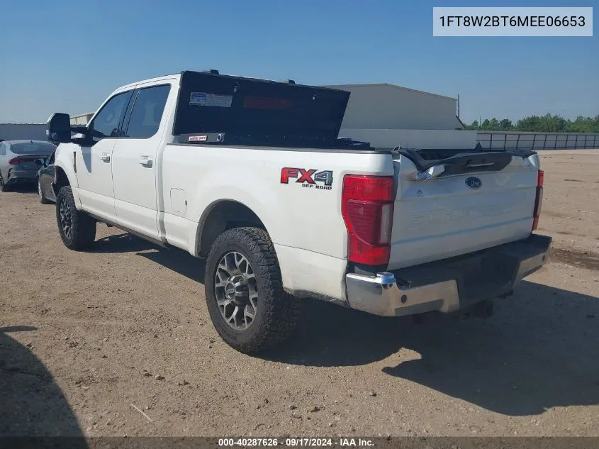 2021 Ford F-250 Lariat VIN: 1FT8W2BT6MEE06653 Lot: 40287626