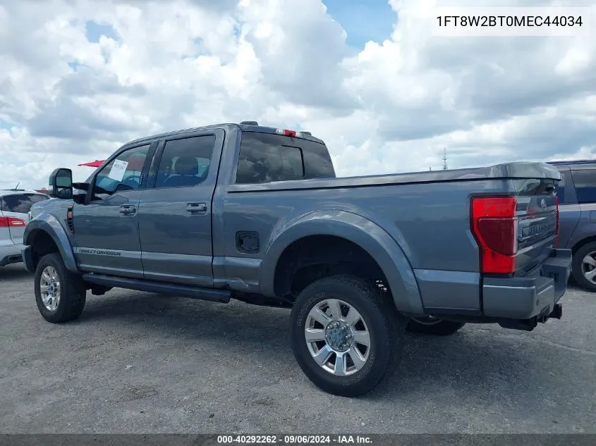 2021 Ford F-250 Lariat VIN: 1FT8W2BT0MEC44034 Lot: 40292262