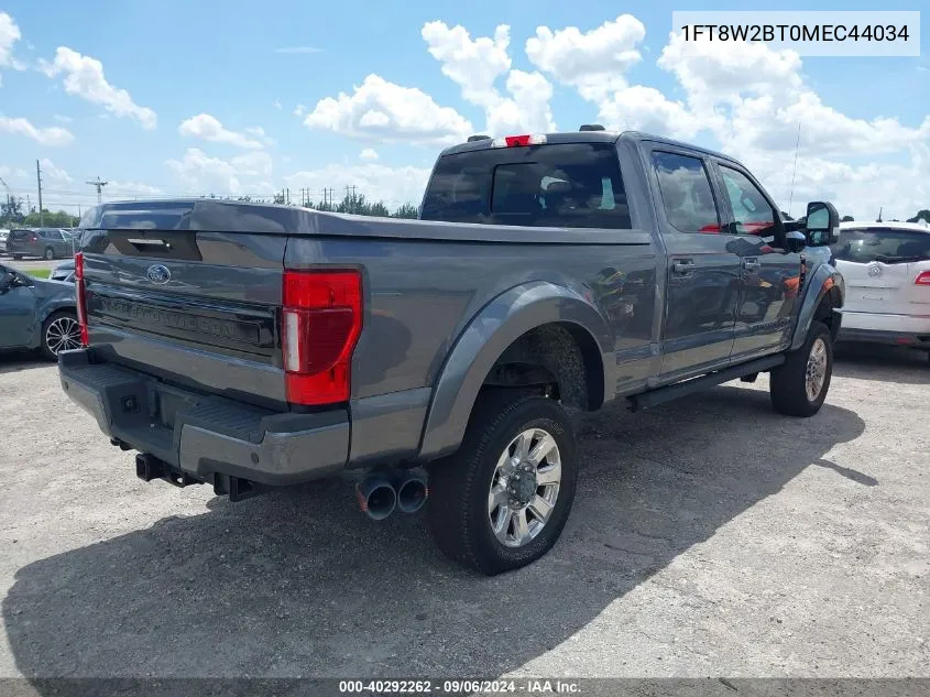 2021 Ford F-250 Lariat VIN: 1FT8W2BT0MEC44034 Lot: 40292262