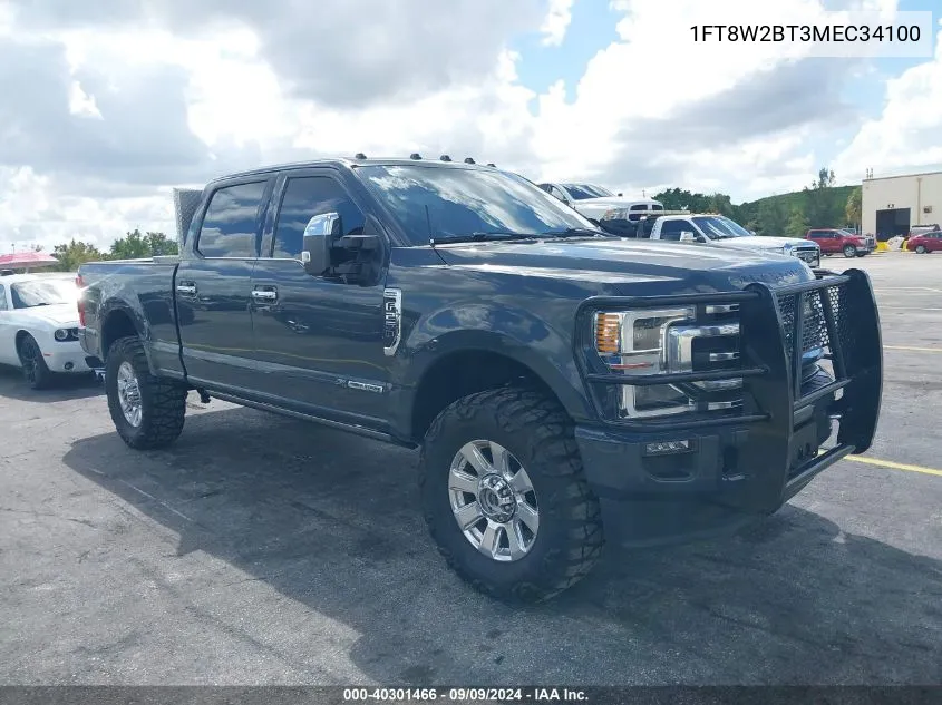 2021 Ford F-250 Platinum VIN: 1FT8W2BT3MEC34100 Lot: 40301466