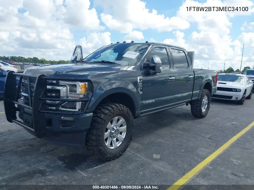 2021 Ford F-250 Platinum VIN: 1FT8W2BT3MEC34100 Lot: 40301466