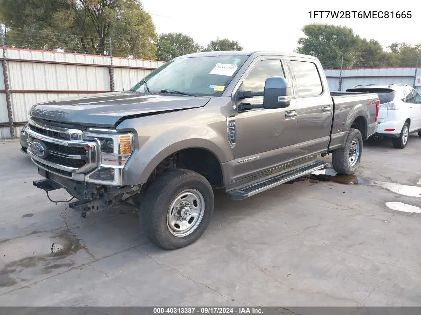 2021 Ford F-250 Lariat VIN: 1FT7W2BT6MEC81665 Lot: 40313387