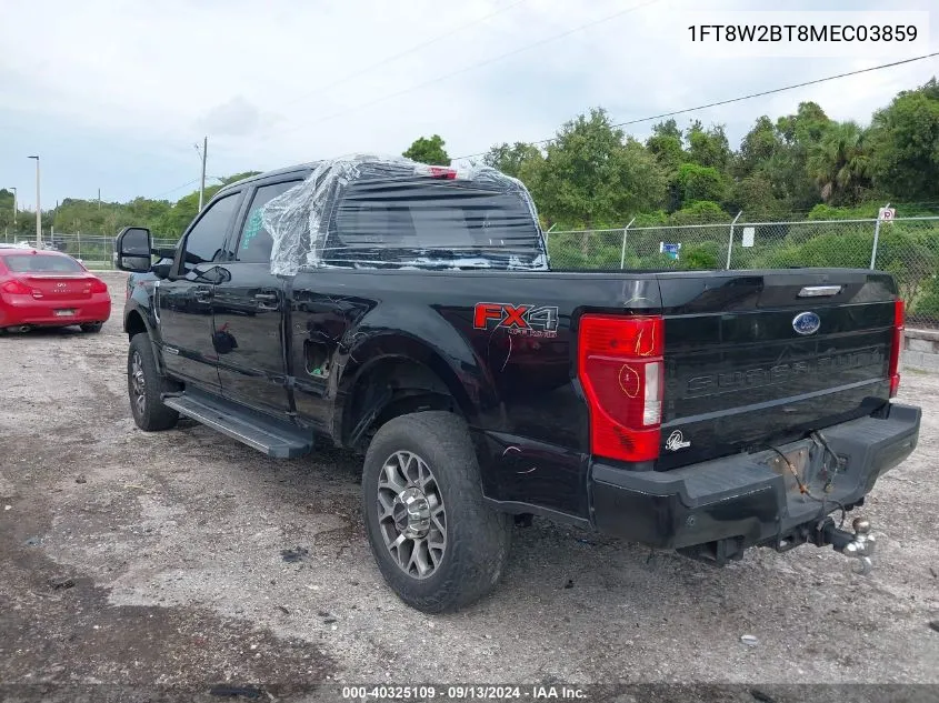 2021 Ford F-250 Super Duty VIN: 1FT8W2BT8MEC03859 Lot: 40325109