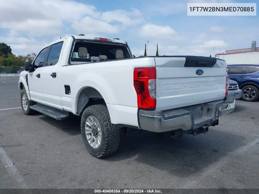 2021 Ford F-250 Xl VIN: 1FT7W2BN3MED70885 Lot: 40408354