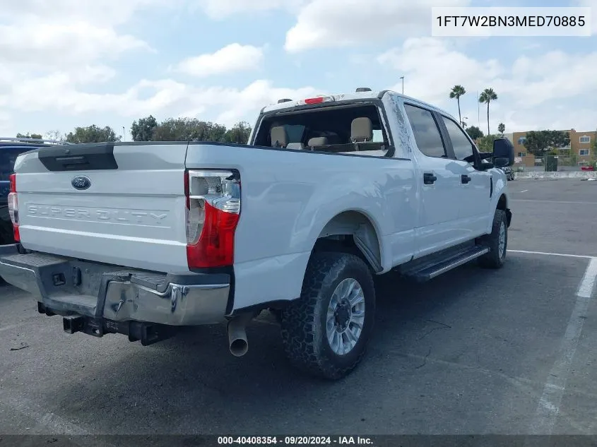 2021 Ford F-250 Xl VIN: 1FT7W2BN3MED70885 Lot: 40408354