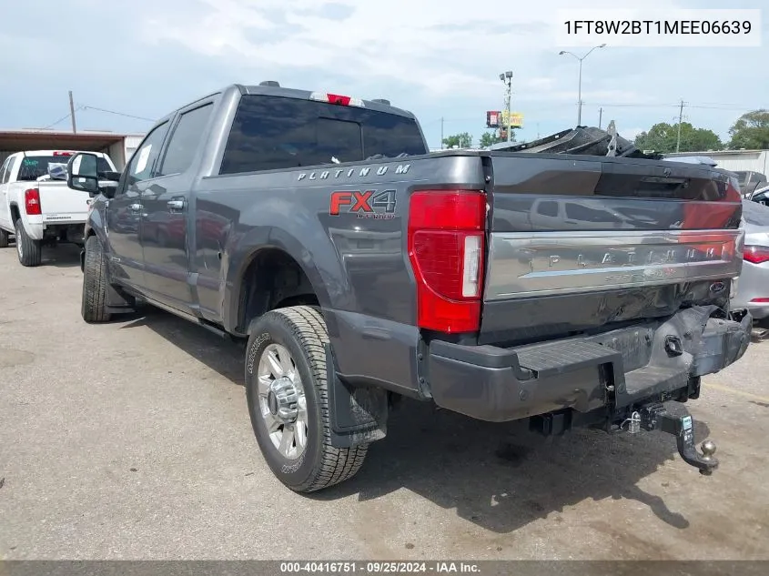 2021 Ford F-250 Platinum VIN: 1FT8W2BT1MEE06639 Lot: 40416751