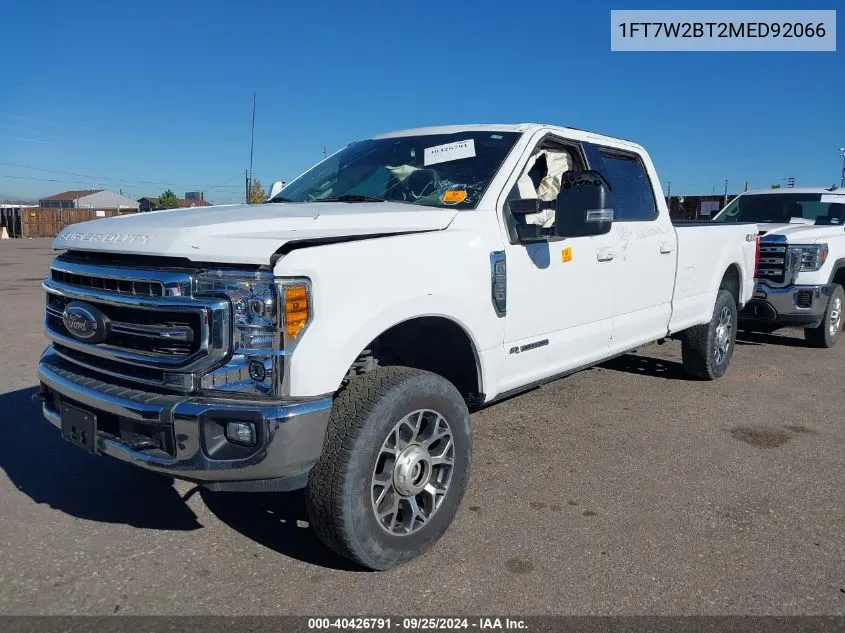 2021 Ford F250 Super Duty VIN: 1FT7W2BT2MED92066 Lot: 40426791