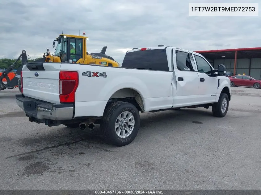 2021 Ford F-250 Xlt VIN: 1FT7W2BT9MED72753 Lot: 40457736