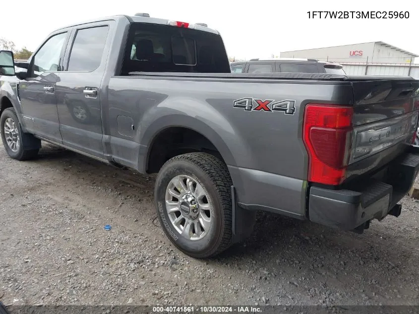 2021 Ford F-250 Limited VIN: 1FT7W2BT3MEC25960 Lot: 40741561