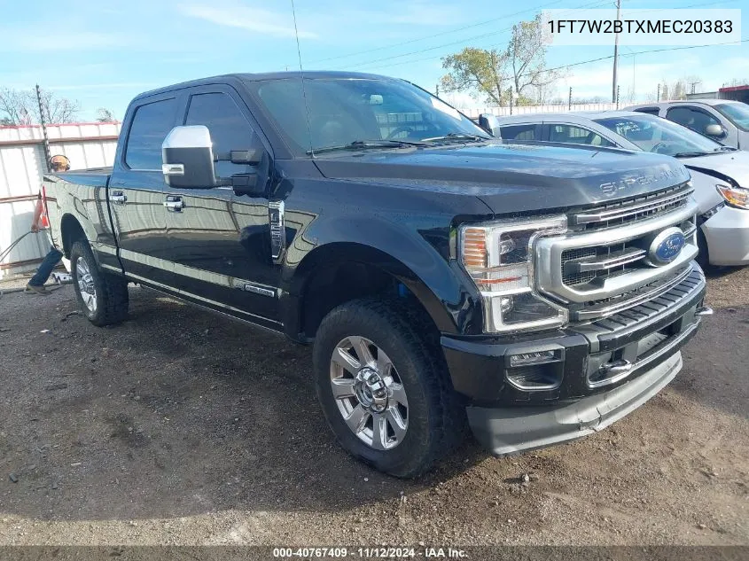 2021 Ford F-250 Platinum VIN: 1FT7W2BTXMEC20383 Lot: 40767409