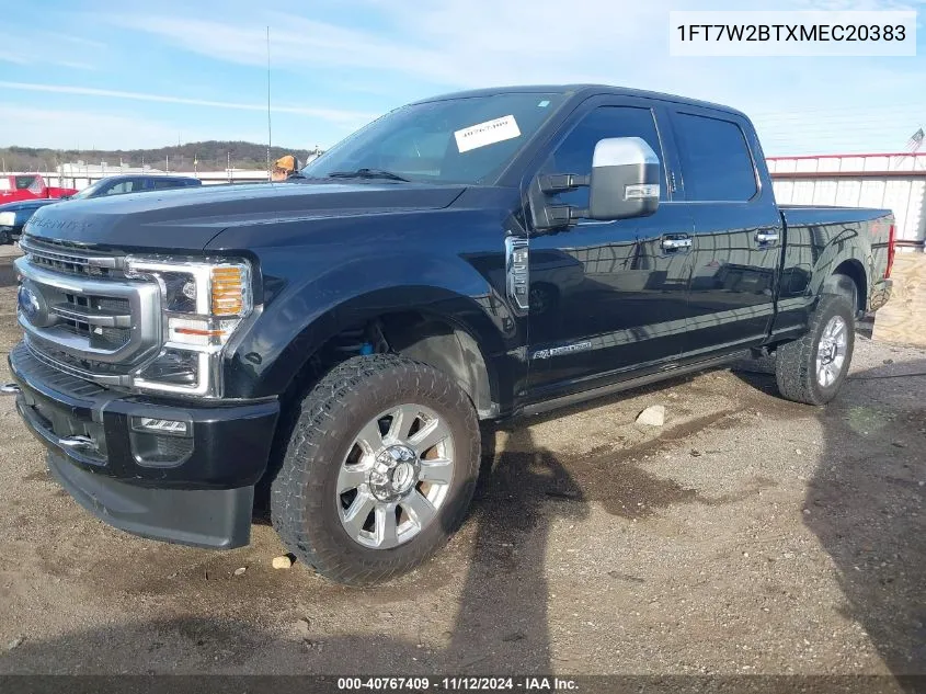 2021 Ford F-250 Platinum VIN: 1FT7W2BTXMEC20383 Lot: 40767409