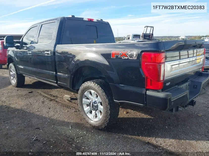 2021 Ford F-250 Platinum VIN: 1FT7W2BTXMEC20383 Lot: 40767409