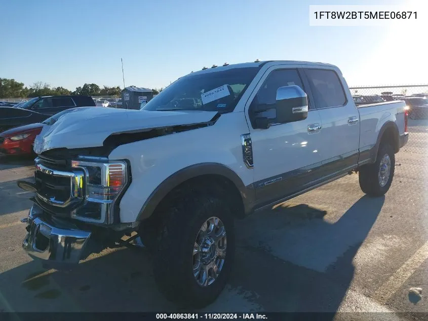 2021 Ford F-250 King Ranch VIN: 1FT8W2BT5MEE06871 Lot: 40863841