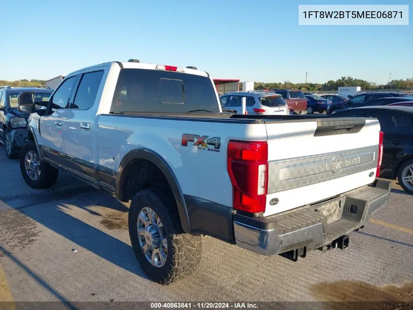 2021 Ford F-250 King Ranch VIN: 1FT8W2BT5MEE06871 Lot: 40863841