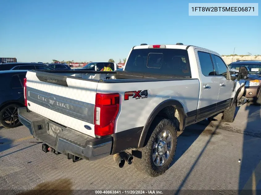 2021 Ford F-250 King Ranch VIN: 1FT8W2BT5MEE06871 Lot: 40863841