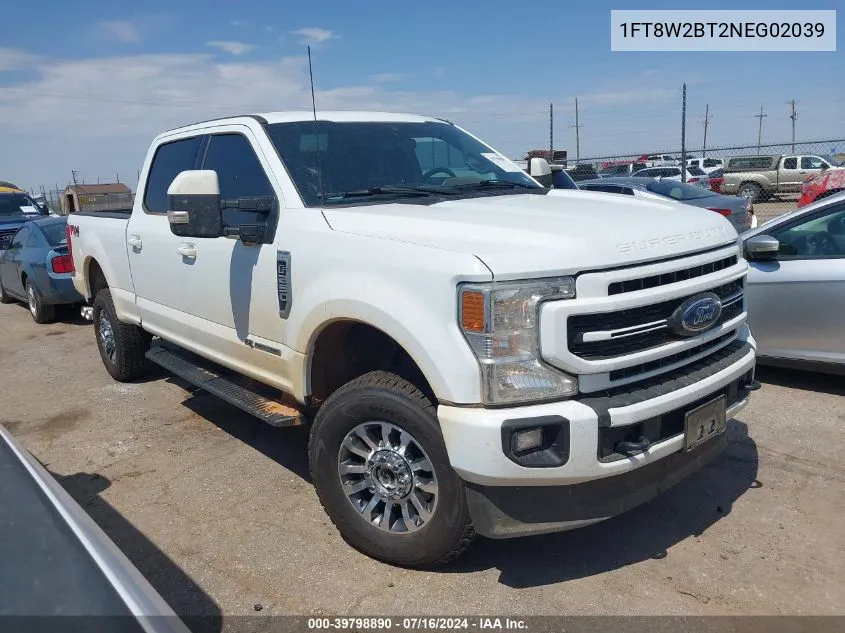 2022 Ford F-250 Lariat VIN: 1FT8W2BT2NEG02039 Lot: 39798890