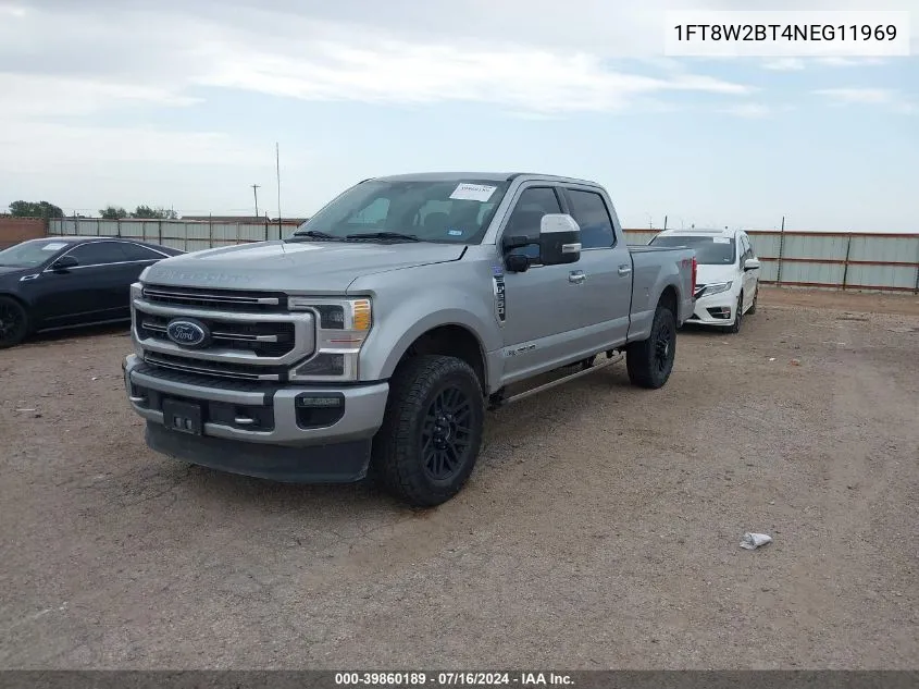 2022 Ford F-250 Platinum VIN: 1FT8W2BT4NEG11969 Lot: 39860189