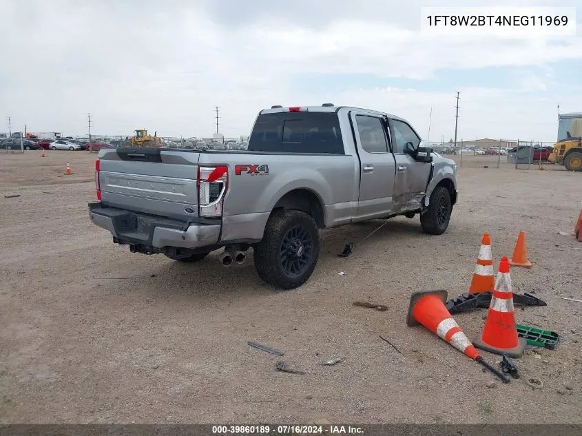 2022 Ford F-250 Platinum VIN: 1FT8W2BT4NEG11969 Lot: 39860189