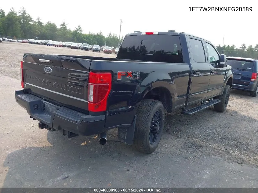 2022 Ford F-250 Lariat VIN: 1FT7W2BNXNEG20589 Lot: 40038163