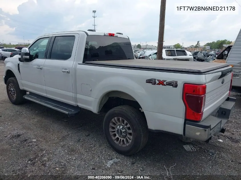 1FT7W2BN6NED21178 2022 Ford F-250 Xlt