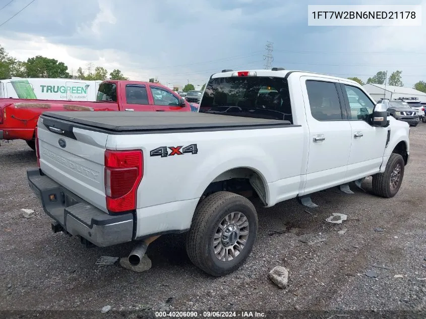 2022 Ford F-250 Xlt VIN: 1FT7W2BN6NED21178 Lot: 40206090