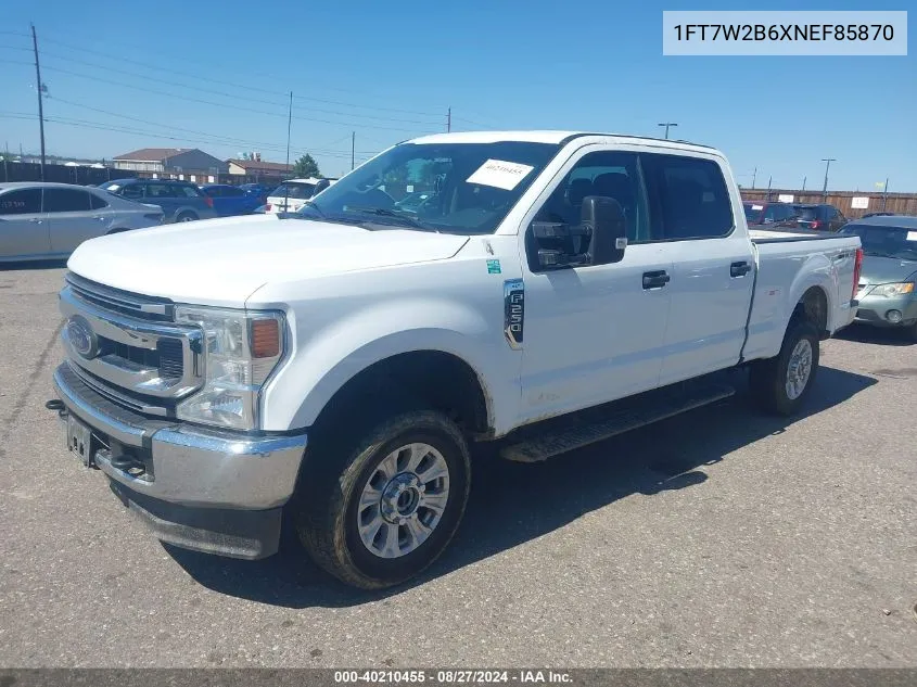 2022 Ford F-250 Xlt VIN: 1FT7W2B6XNEF85870 Lot: 40210455