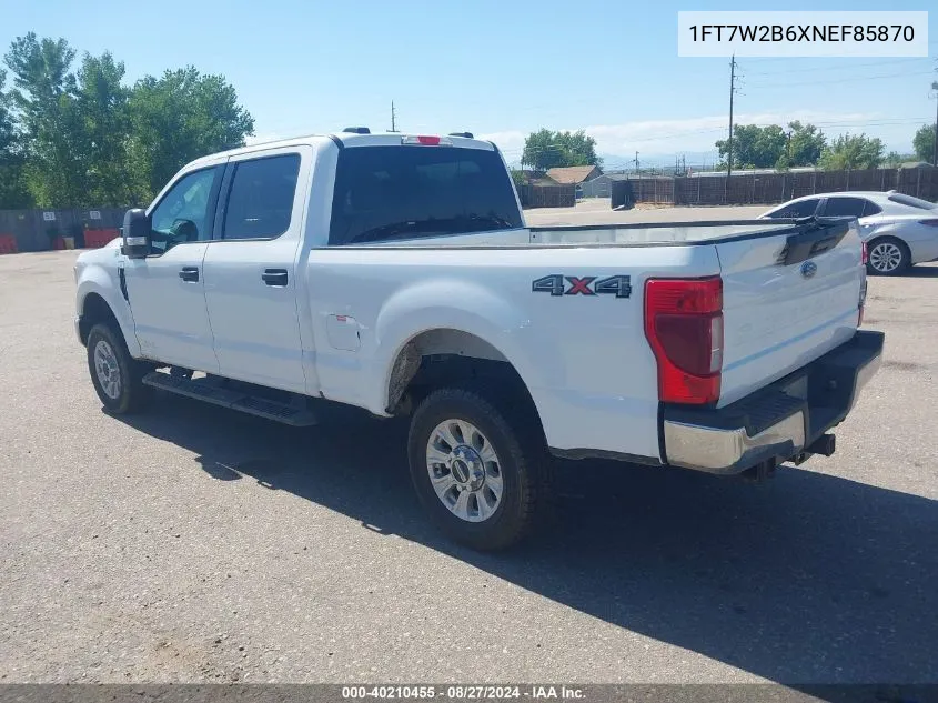 2022 Ford F-250 Xlt VIN: 1FT7W2B6XNEF85870 Lot: 40210455