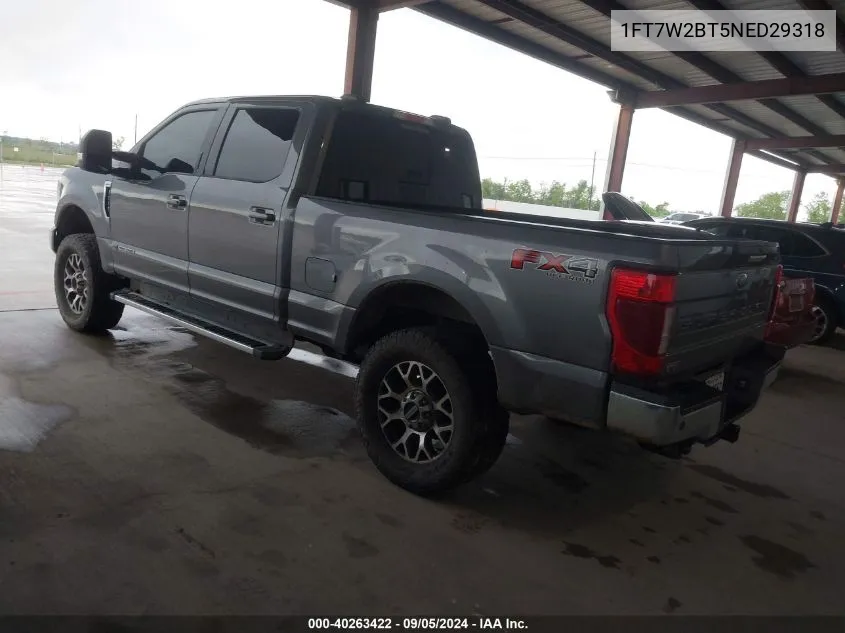 2022 Ford F-250 Lariat VIN: 1FT7W2BT5NED29318 Lot: 40263422