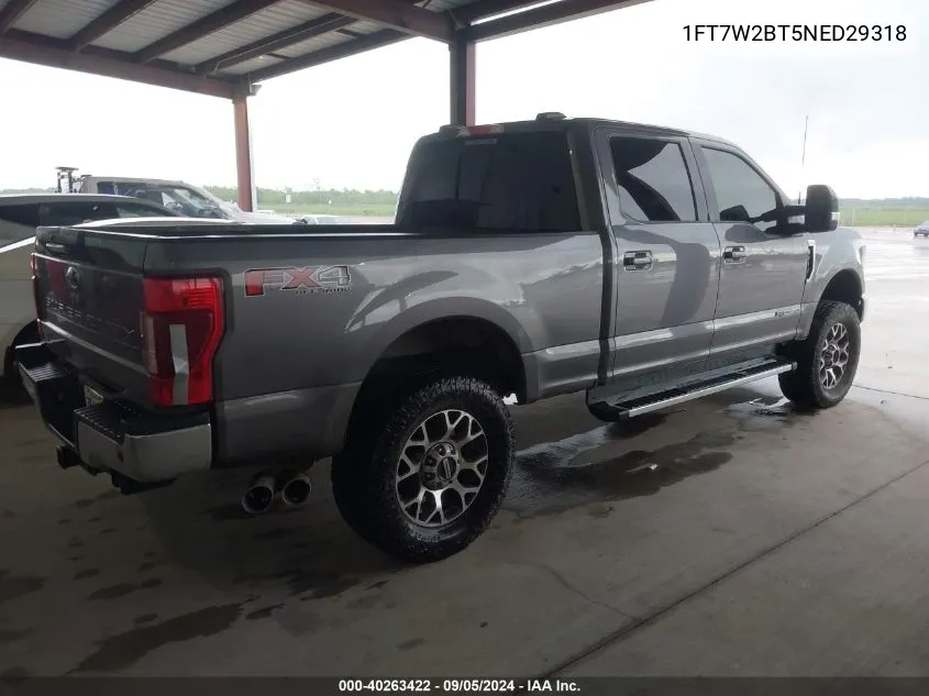 2022 Ford F-250 Lariat VIN: 1FT7W2BT5NED29318 Lot: 40263422