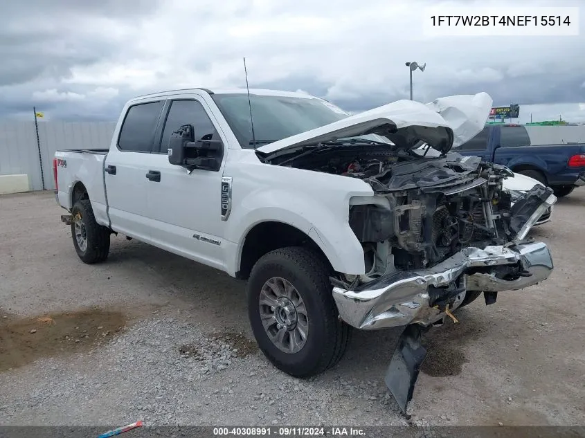 2022 Ford F250 Super Duty VIN: 1FT7W2BT4NEF15514 Lot: 40308991