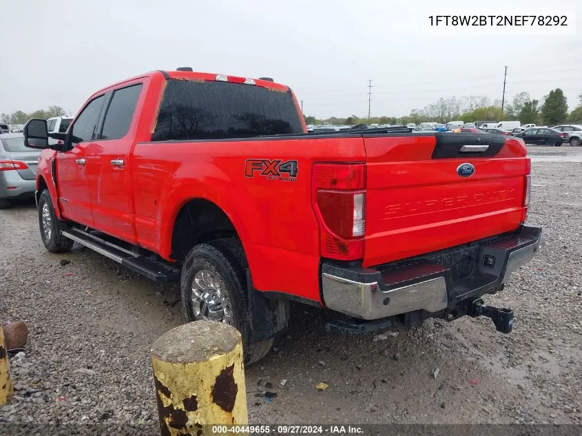 2022 Ford F-250 Xlt VIN: 1FT8W2BT2NEF78292 Lot: 40449655