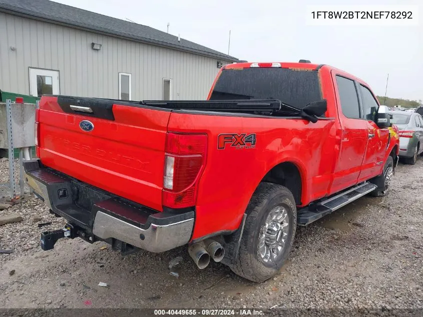 2022 Ford F-250 Xlt VIN: 1FT8W2BT2NEF78292 Lot: 40449655