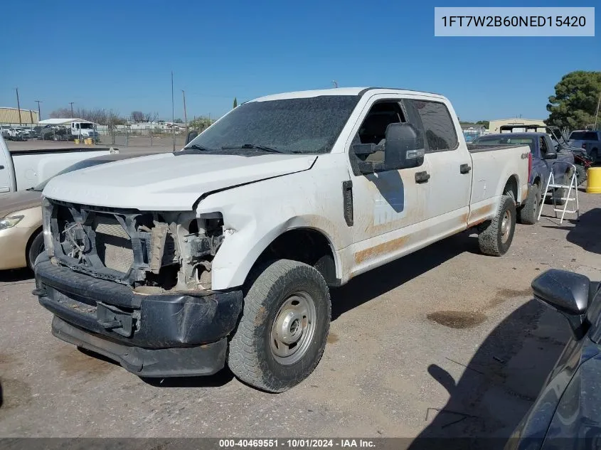 2022 Ford F250 Super Duty VIN: 1FT7W2B60NED15420 Lot: 40469551